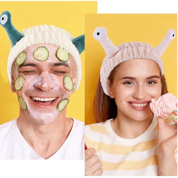 Snail Spa Headband & Wristband Set for Face Washing Skincare Makeup, [New] - Picture 4 of 6